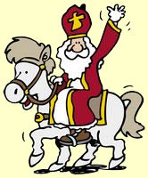 Sinterklaas op zijn witte paard